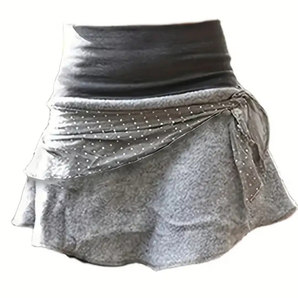 Layered Punk Boho stretchy Grunge skirt